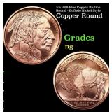 1oz .999 Fine Copper Bullion Round - Buffalo Nicke