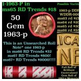 BU Shotgun Lincoln 1c roll, 1963-p 50 pcs Dunbar W