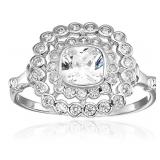 Decadence Sterling SIlver 6mm Cusion Bezel Set Hal