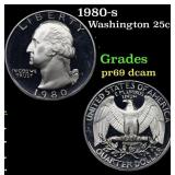 1980-s Proof Washington Quarter 25c Grades GEM++ P