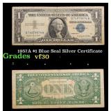 1957A $1 Blue Seal Silver Certificate Grades vf++