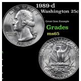 1989-d Washington Quarter 25c Grades GEM Unc