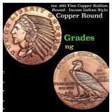 1oz .999 Fine Copper Bullion Round - Incuse Indian