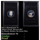 1971-s Eisenhower $1 Silver Proof "Brown Ike" In P