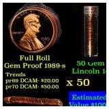 Gem Proof Lincoln 1c roll, 1989-s 50 pcs