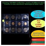Great Page of 12 US Coins 4x Kennedy Half Dollars,
