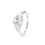 DECADENCE Sterling Silver Rhodium 9.00mm Oval and