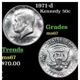 1971-d Kennedy Half Dollar 50c Grades GEM++ Unc