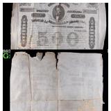 1863 Confederate States $500 Civil War Loan Bond G