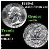 1986-d Washington Quarter 25c Grades GEM+ Unc