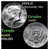 1974-d Kennedy Half Dollar 50c Grades GEM+ Unc