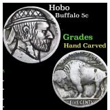 Hobo Buffalo Nickel 5c Grades Hand Carved