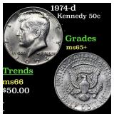 1974-d Kennedy Half Dollar 50c Grades GEM+ Unc