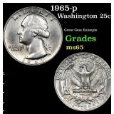 1965-p Washington Quarter 25c Grades GEM Unc
