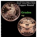 1oz .999 Fine Copper Bullion Round - Seated Libert