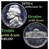 1970-s Proof Jefferson Nickel 5c Grades GEM++ Proo