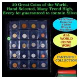 20 Great Coins of the World, hand selected, many t