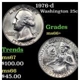 1976-d Washington Quarter 25c Grades GEM++ Unc