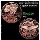 1oz .999 Fine Copper Bullion Round - Walking Liber