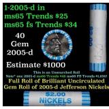 BU Shotgun Jefferson 5c roll, 2005-d Bison 40 pcs