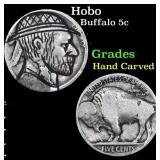 Hobo Buffalo Nickel 5c Grades Hand Carved