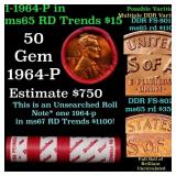 BU Shotgun Lincoln 1c roll, 1964-p 50 pcs Dunbar W