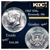 1967 SMs Kennedy Half Dollar 50c Grades sp67