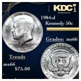 1984-d Kennedy Half Dollar 50c Grades GEM+ Unc
