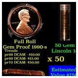 Gem Proof Lincoln 1c roll, 1991-s 50 pcs