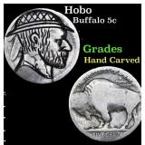Hobo Buffalo Nickel 5c Grades Hand Carved