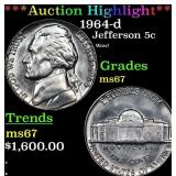 ***Auction Highlight*** 1964-d Jefferson Nickel 5c
