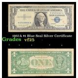 1957A $1 Blue Seal Silver Certificate Grades vf+