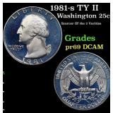 1981-s TY II Proof Washington Quarter 25c Grades G