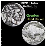 1920 Hobo Buffalo Nickel 5c Grades Hand Carved