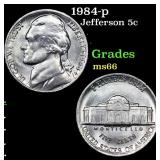 1984-p Jefferson Nickel 5c Grades GEM+ Unc