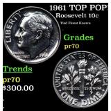 1961 Proof Roosevelt Dime TOP POP! 10c Graded pr70