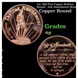 1oz .999 Fine Copper Bullion Round - 2nd Amendment