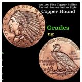 1oz .999 Fine Copper Bullion Round - Incuse Indian