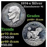 1974-s Silver Proof Eisenhower Dollar $1 Grades GE