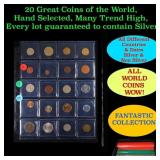 20 Great Coins of the World, hand selected, many t