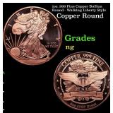 1oz .999 Fine Copper Bullion Round - Walking Liber