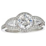 DECADENCE Sterling Silver 7mm Round 3 Stone Cubic