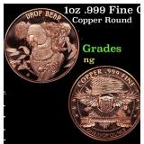 1oz .999 Fine Copper Bullion Round - Drop Bear Sty