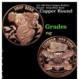 1oz .999 Fine Copper Bullion Round - Drop Bear Sty