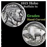 1915 Hobo Buffalo Nickel 5c Grades Hand Carved