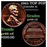 1963 Proof Lincoln Cent TOP POP! 1c Graded pr69 rd