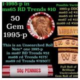 BU Shotgun Lincoln 1c roll, 1995-p 50 pcs Bank Wra