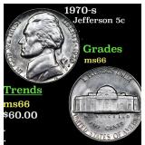 1970-s Jefferson Nickel 5c Grades GEM+ Unc