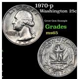 1970-p Washington Quarter 25c Grades GEM Unc