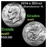 1974-s Silver Eisenhower Dollar 1 Grades GEM++ Unc